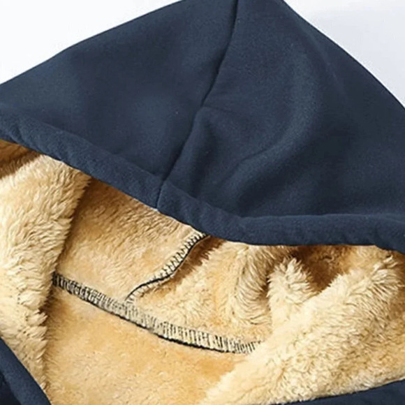 Royal Blue Mens Thermal Hoodie - Picture 6 of 7